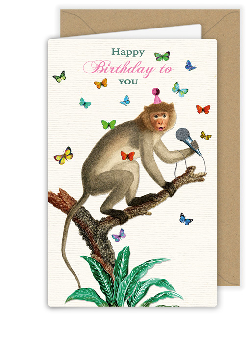 Singing Monkey, Greeting Card