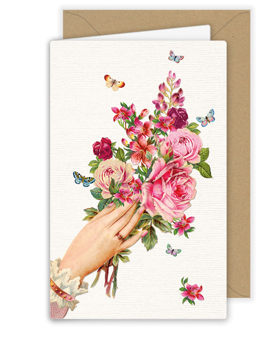 Pink Flowers, Greeting Card
