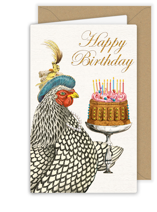 Royal Rooster Happy Birthday, Greeting Card
