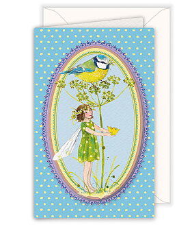 Elf with Great Tit, Greeting Card