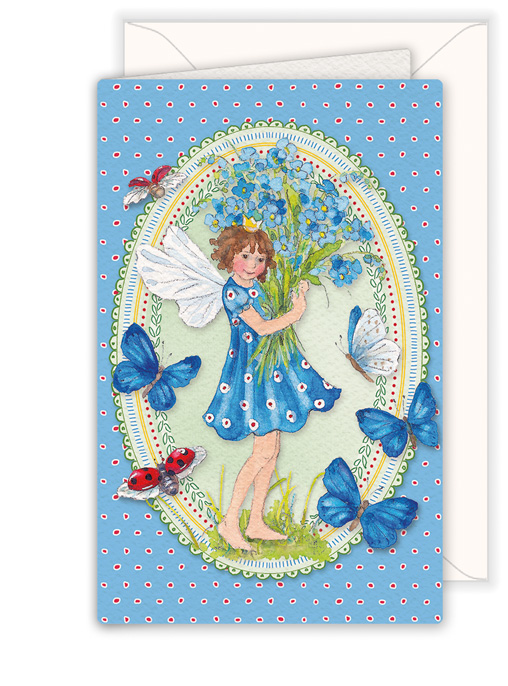 Elf with Bouquet, Greeting Card