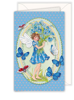 Elf with Bouquet, Greeting Card