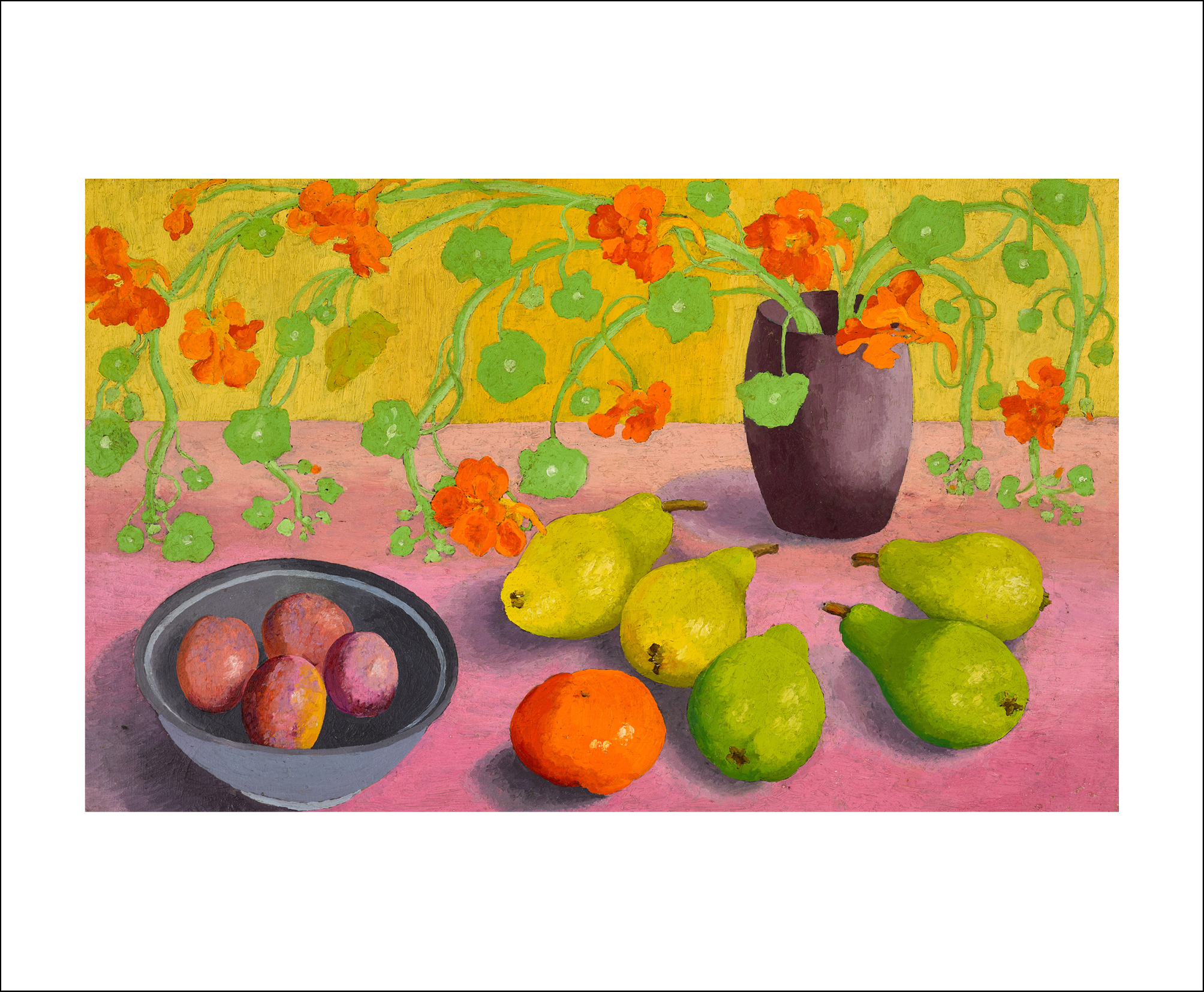 Still Life, Nasturtiums and Pears by Cedric Morris