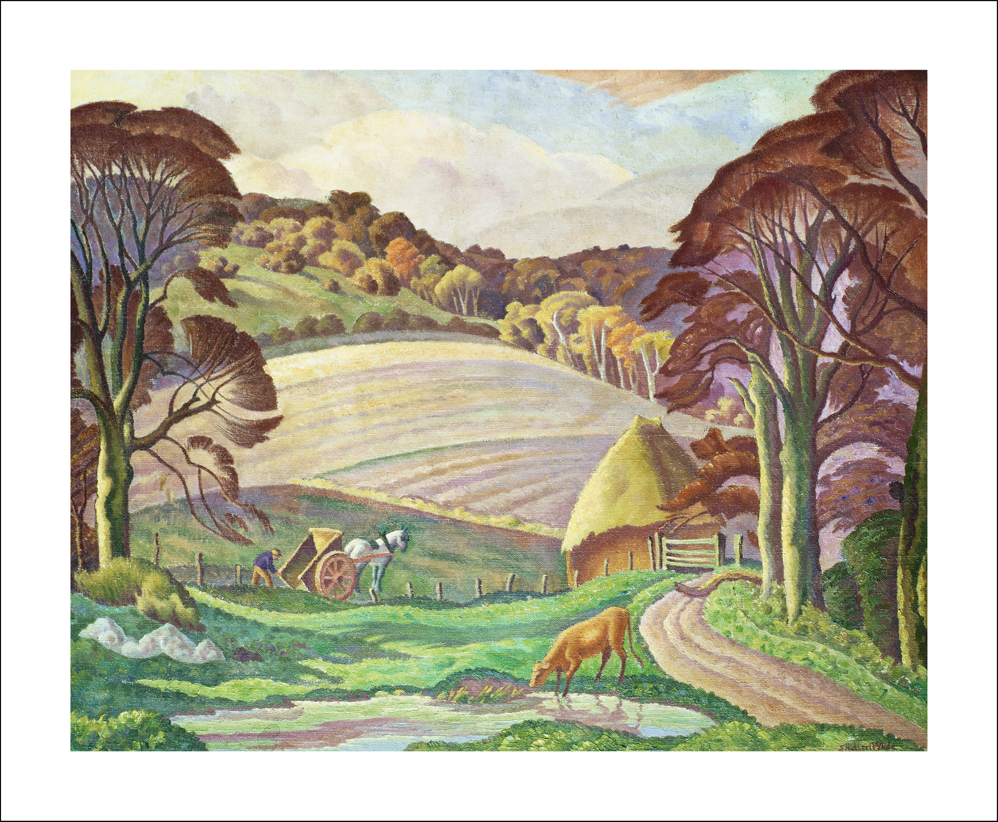 Sussex Landscape by Ethelbert White, Greeting card