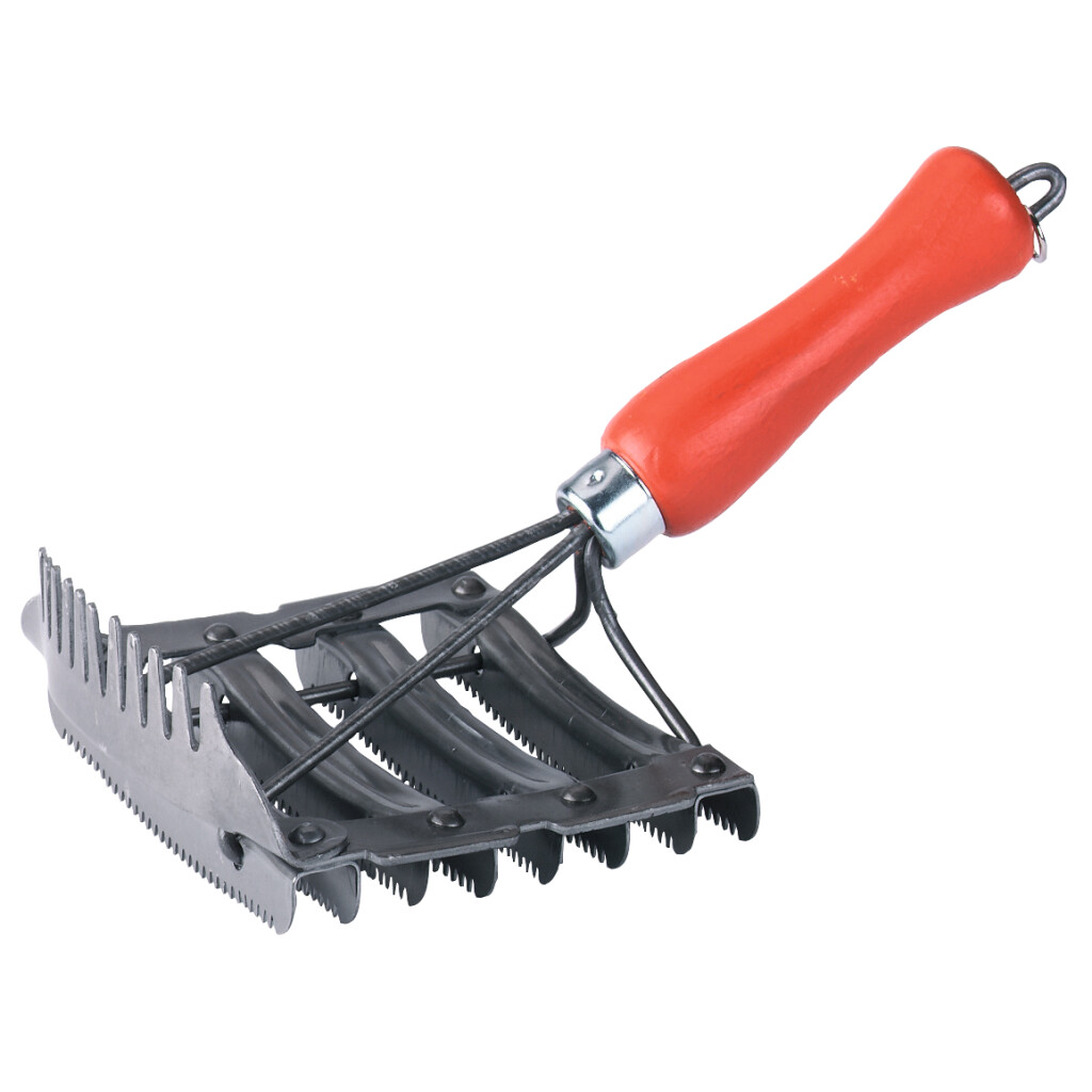Metal Sweat Scraper with Wooden Handle - loose hair