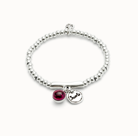 Pärlstreck Armband med Muranoglas Lycka