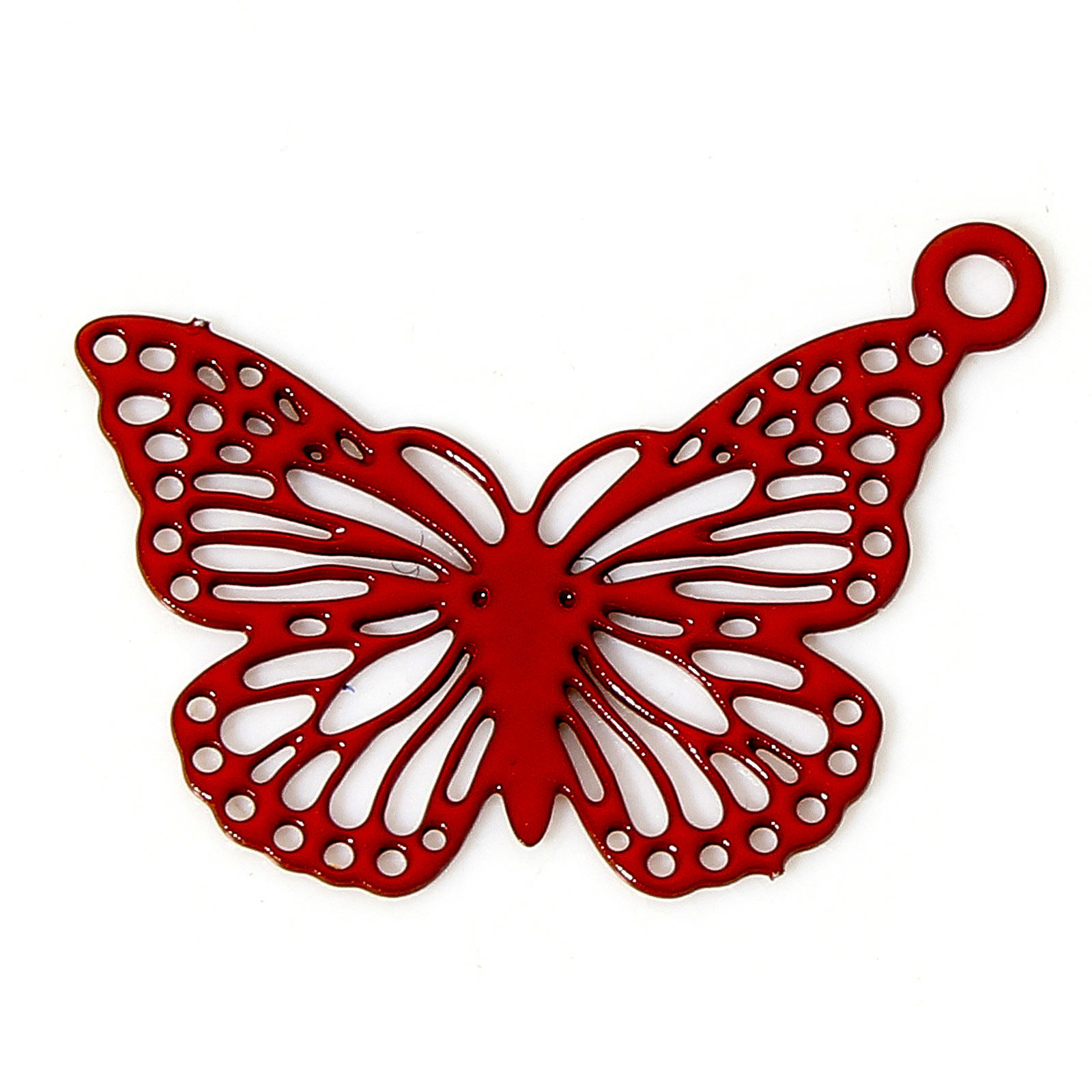 Charm Butterfly  filligree , red