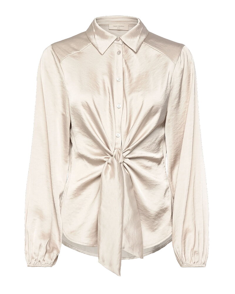 Blus Dove med knut silver-beige
