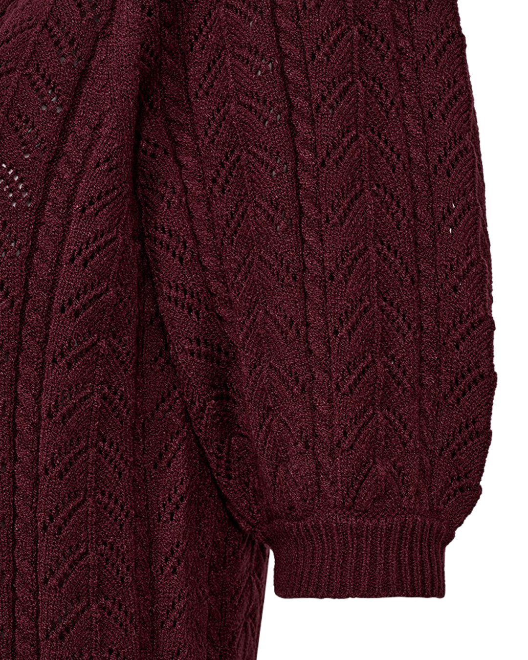 Jumper Clarry v-ringad kort puffärm vinröd - 3
