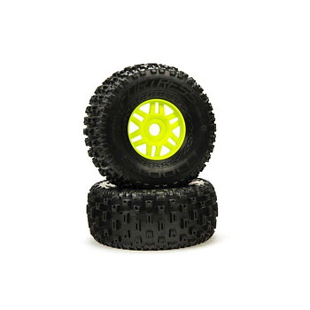 ARRMA 1/7 dBoots Fortress Front/Rear 2.4/3.3 Pre-Mount Tires,17mm Hex, Green (2)