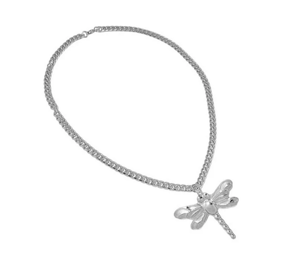 Trollslända Stor Halsband Silver