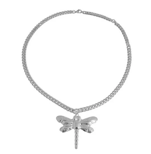 Trollslända Stor Halsband Silver