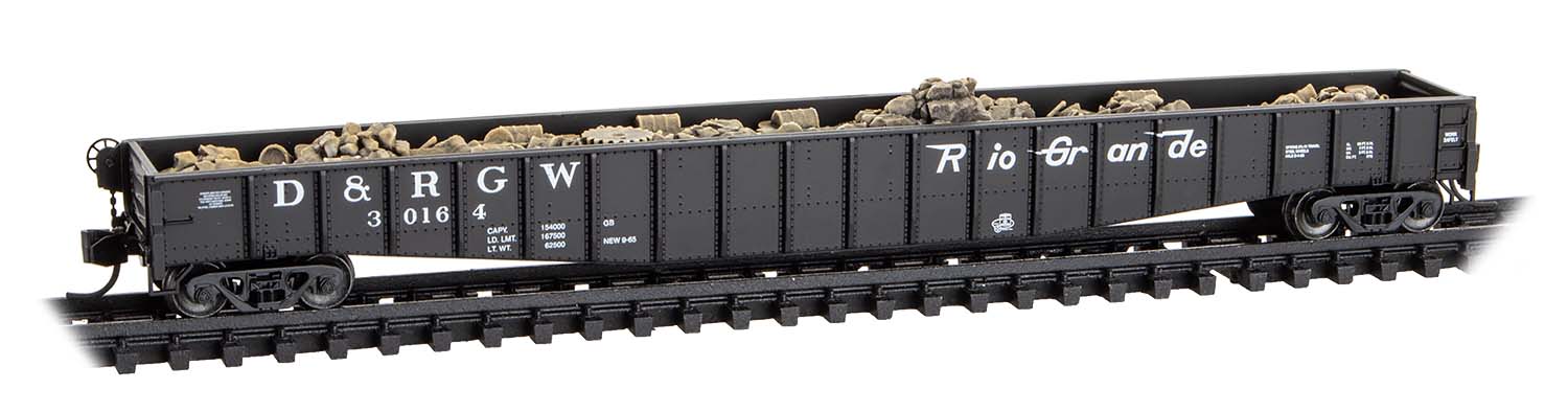 Steel side 65' gondola DRGW #30164