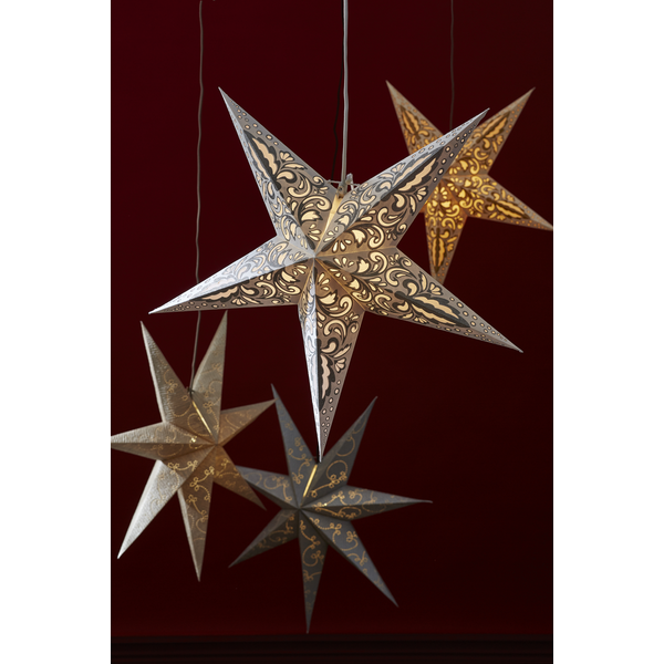 Pappersstjärna Decorus 63 cm, silver - 8