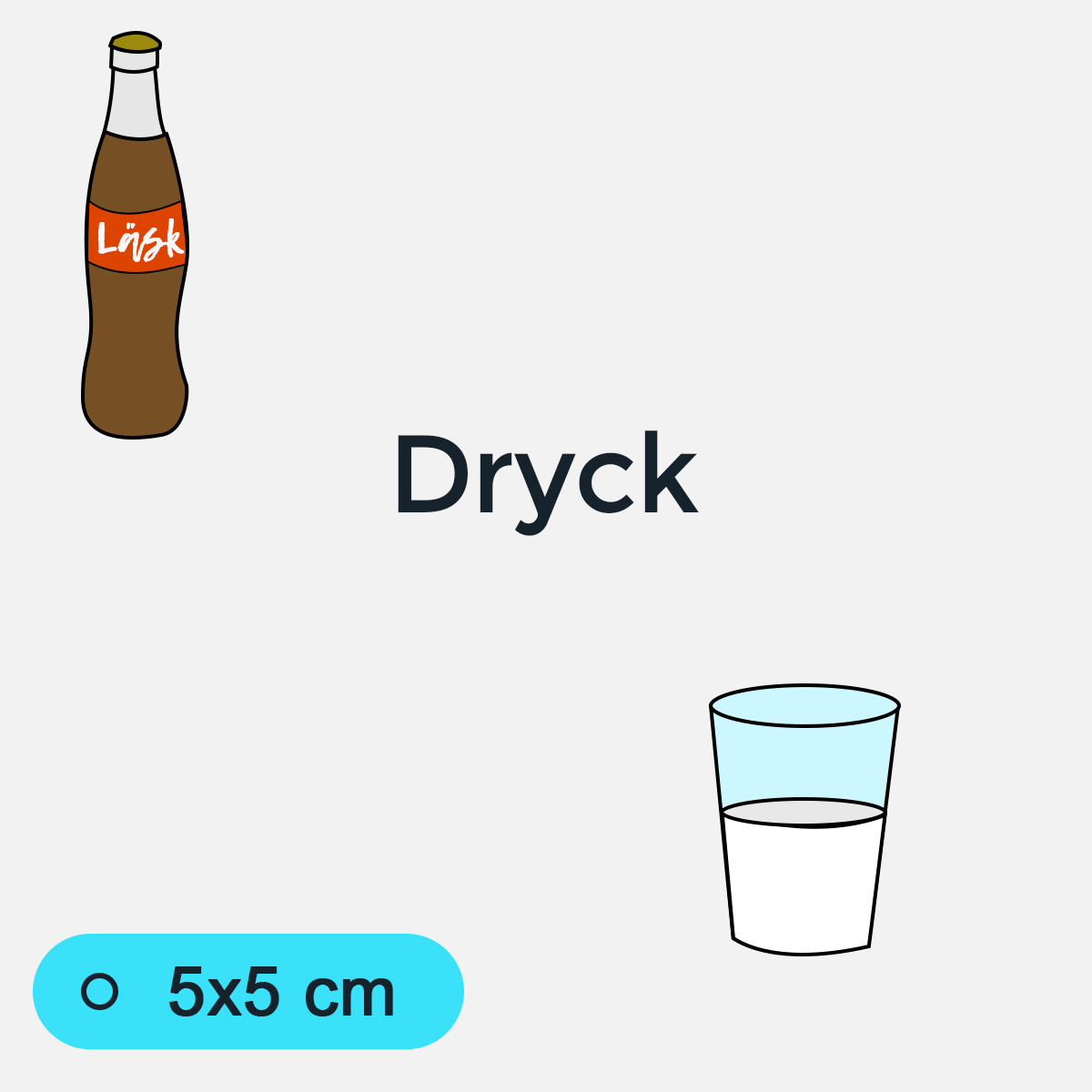 Bildstödsbilder Dryck, 5x5 cm