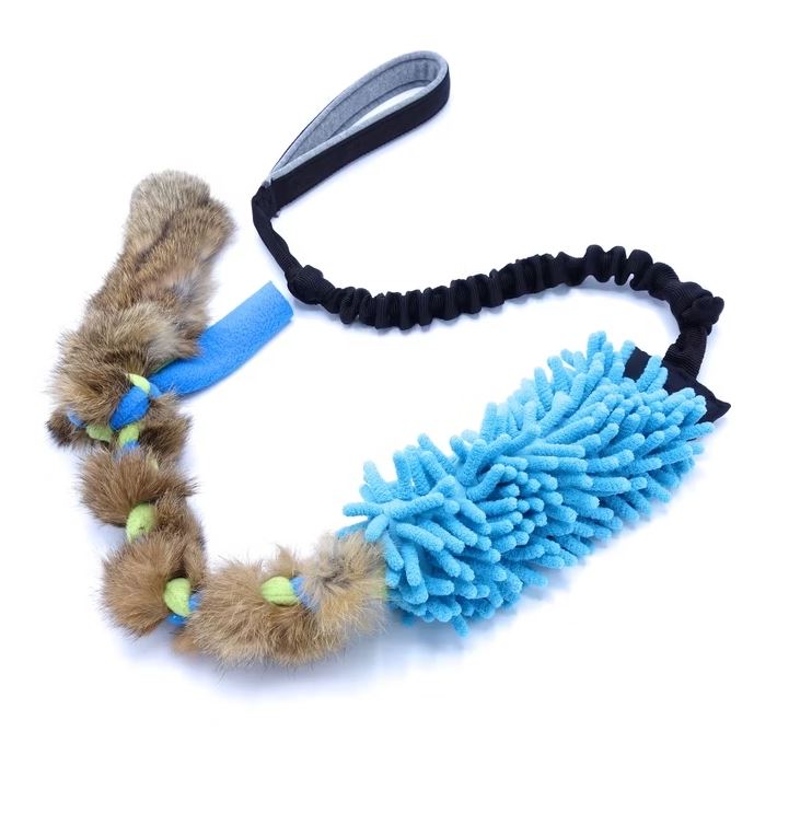 K9Design Moppleksak #1 med Kaninpäls Hundleksak - Flera färger (Blå)