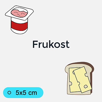 Bildstödsbilder Frukost, 5x5 cm