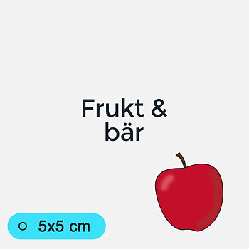 Bildstödsbilder Frukt och bär, 5x5 cm