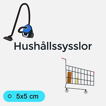 Bildstödsbilder Hushållssysslor, 5x5 cm