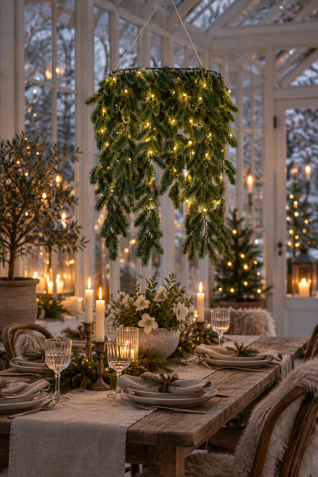 Wreath with String Lights - Green - 50x70 cm - Timer - Battery Operated