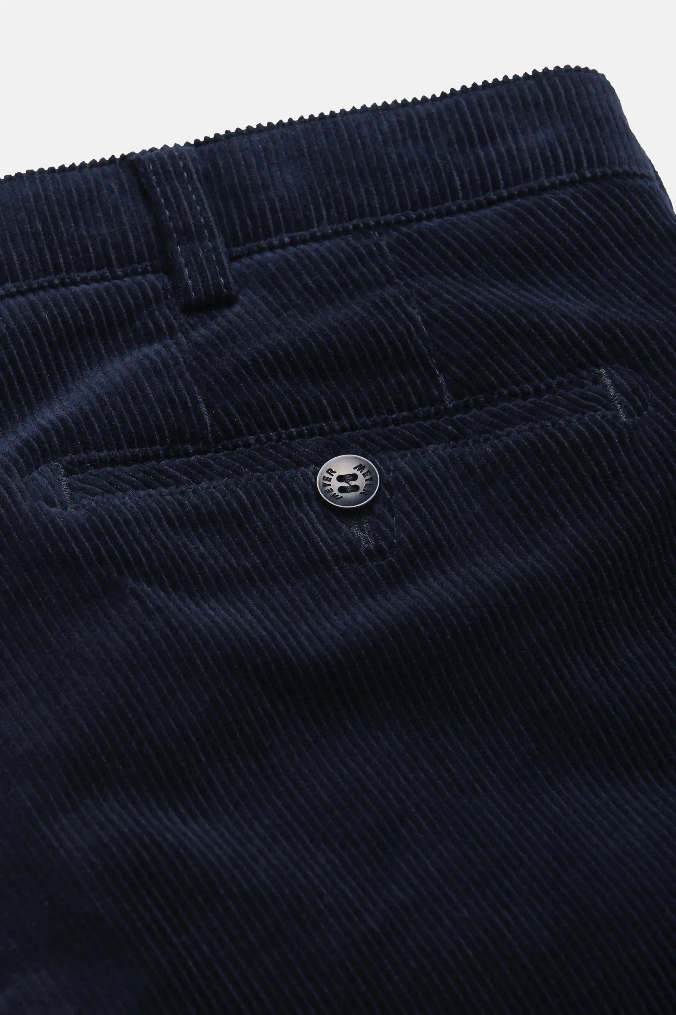 Blå (navy) chinos i exklusiv bredspårig manchester (Cord) och modern passform (Meyer / Bonn) - 6