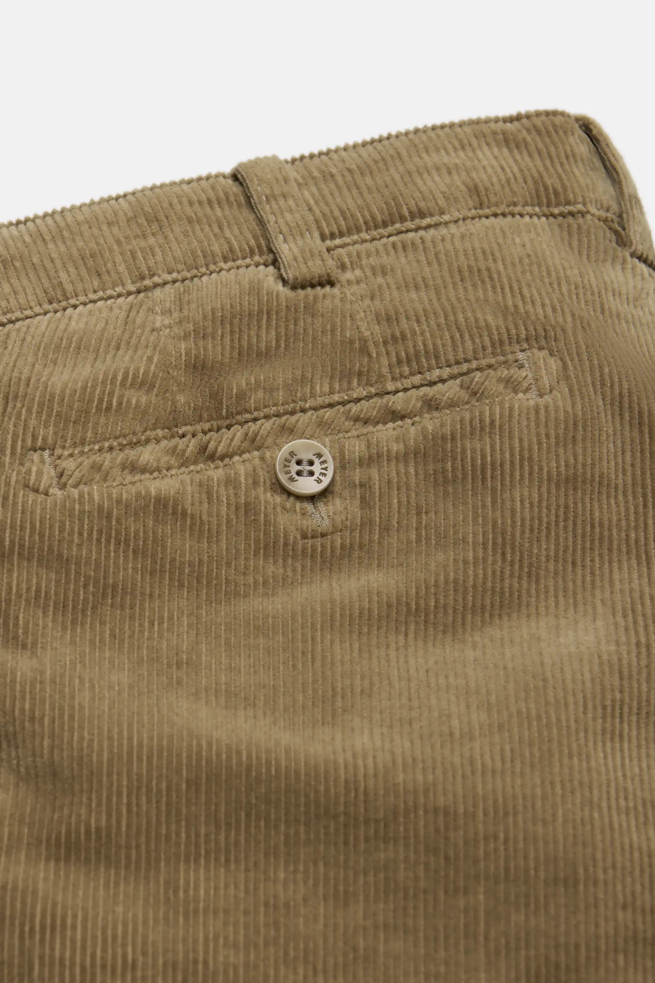 Beige (cappuccino) chinos i exklusiv bredspårig manchester (Cord) och modern passform (Meyer / Bonn) - 6
