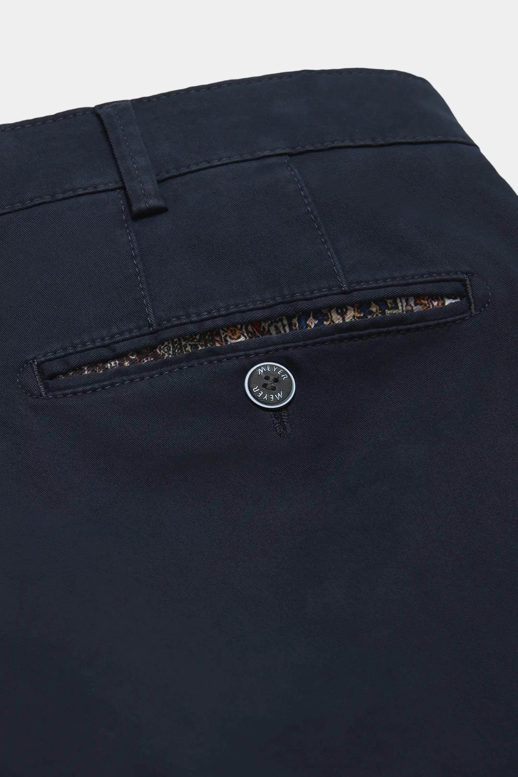 Blå (navy) chinos med thermofoder i Fine Twill och modern passform (Meyer / Bonn) - 5
