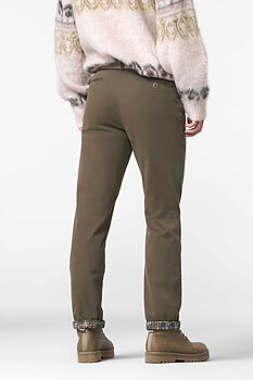Bruna (mocha) chinos med thermofoder i Fine Twill och modern passform (Meyer / Bonn)