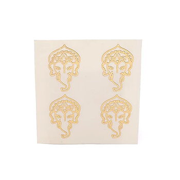 Metall klistermärke Ganesh  guld 4x