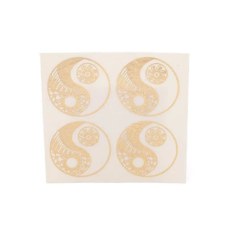 Metall klistermärke Yin Yang guld 4x