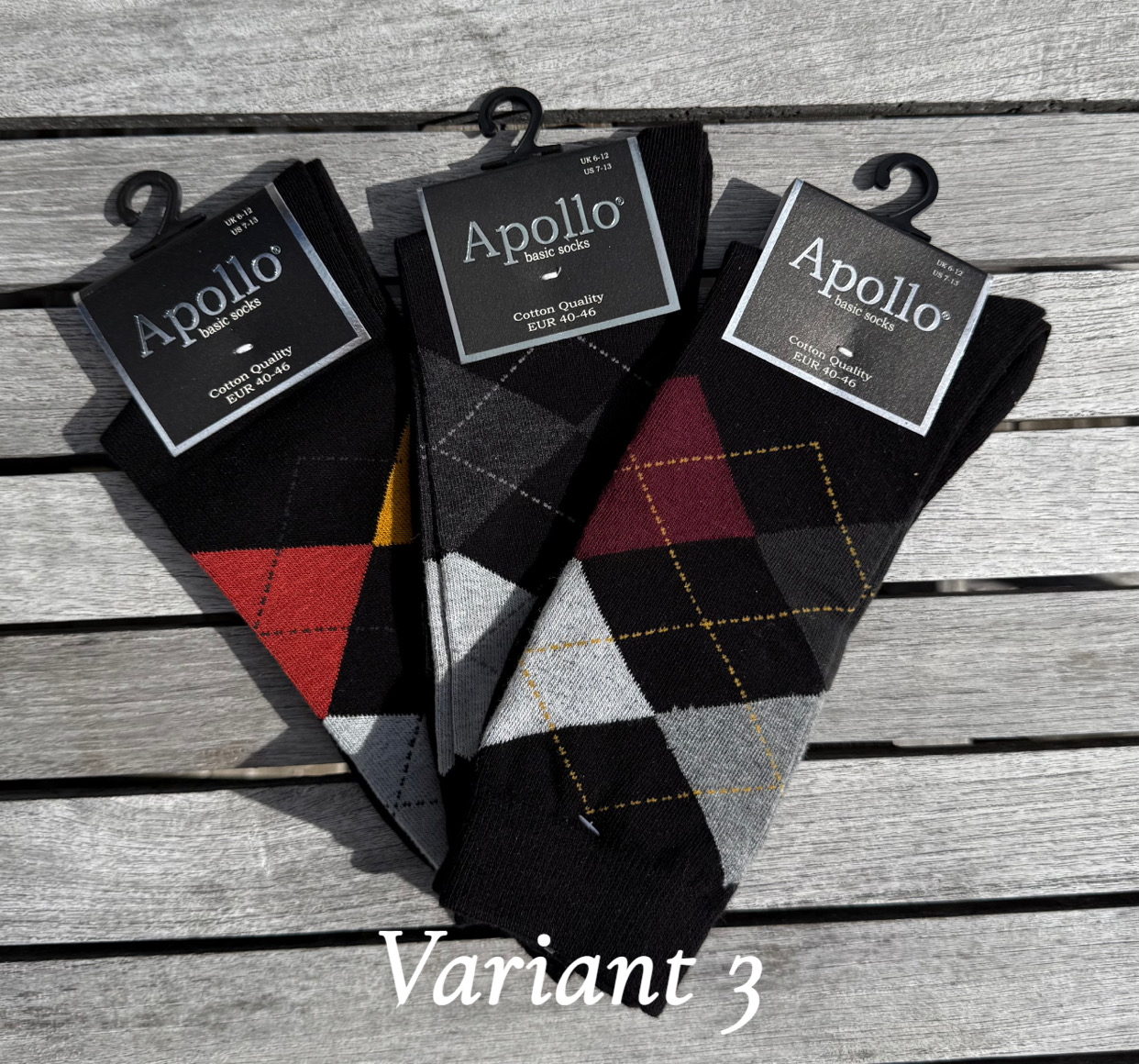 Argylemönstrad herrstrumpa 3-pack - 4