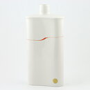 Inger Persson (1980s) White Bottle Vase with Red Linear Decor 28 cm