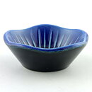 Carl-Harry Stålhane (Anemone 1960s) Blue Five-Sided Bowl with Linear Relief 8 cm (2)