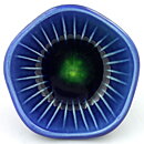 Carl-Harry Stålhane (Anemone 1960s) Blue Five-Sided Bowl with Linear Relief 8 cm (3)