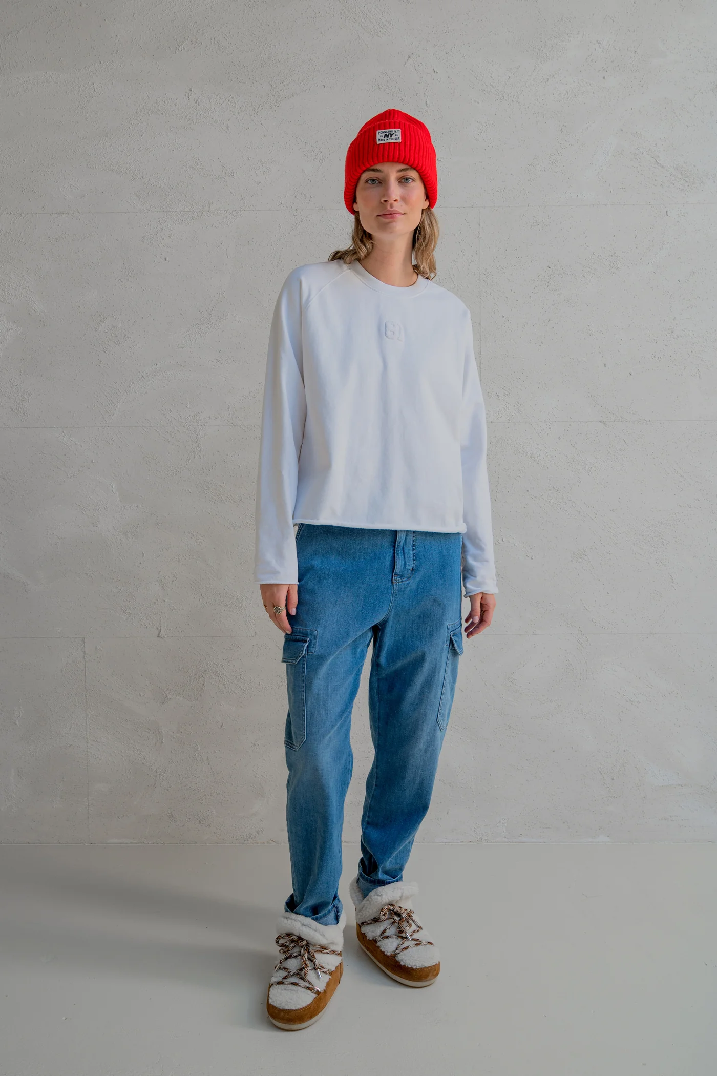 Penn & Ink NY -  Beanie  Tomato  - 4