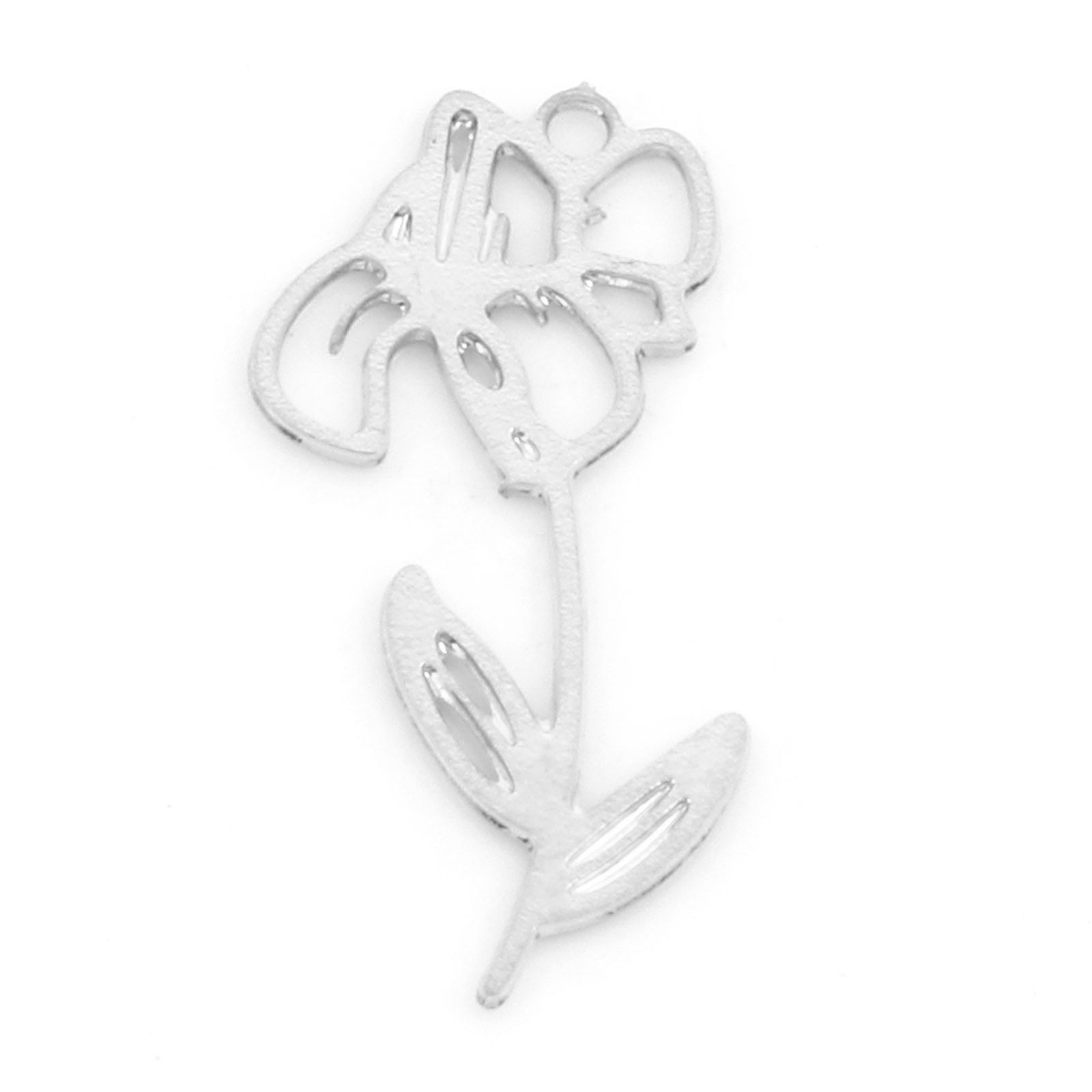 Charm, Iris , filligree  silver
