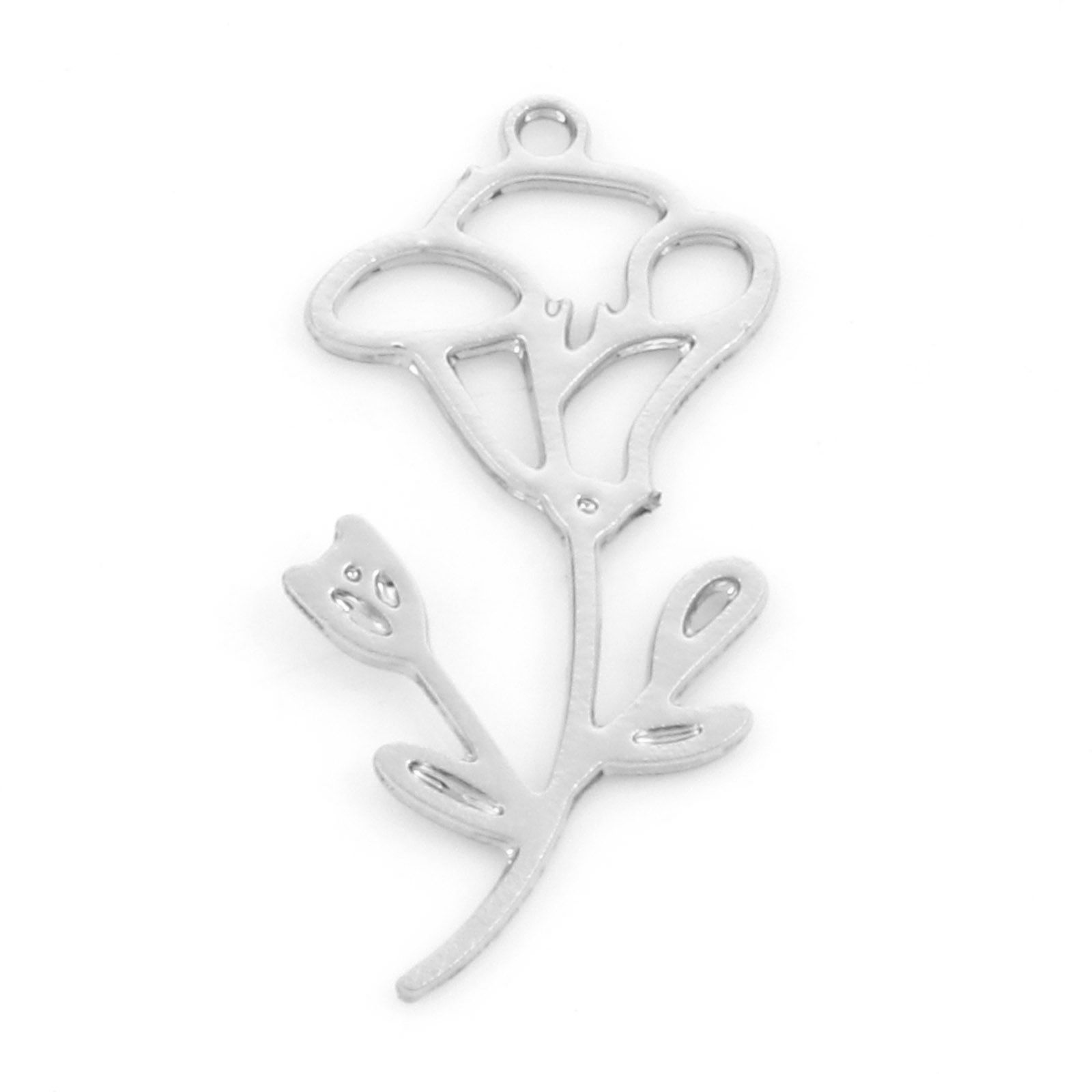 Charm, Morning glory , filligree  silver