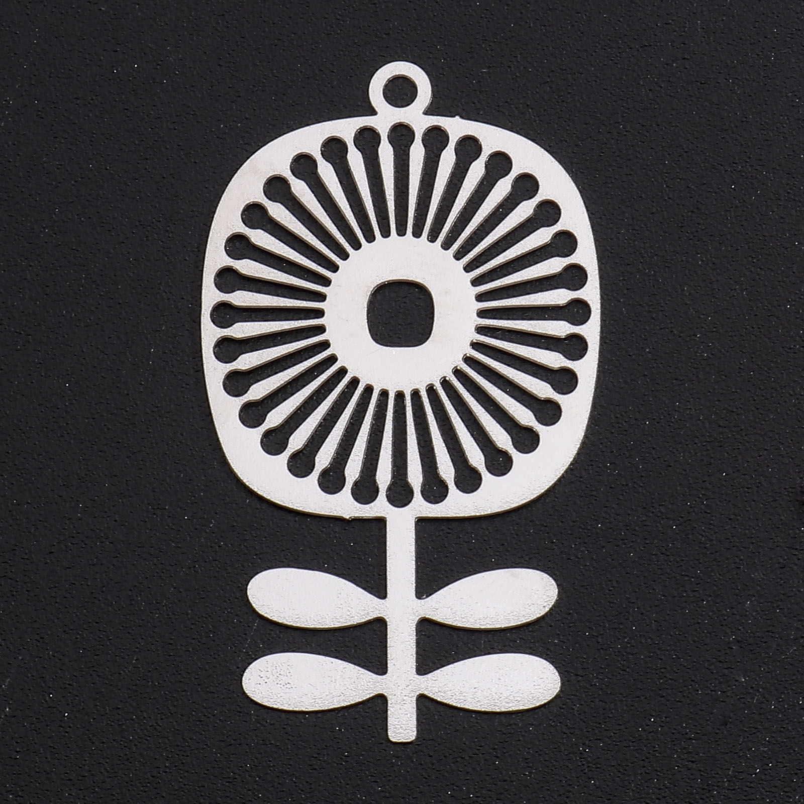 Berlock - Retro blomma filigree, Silver