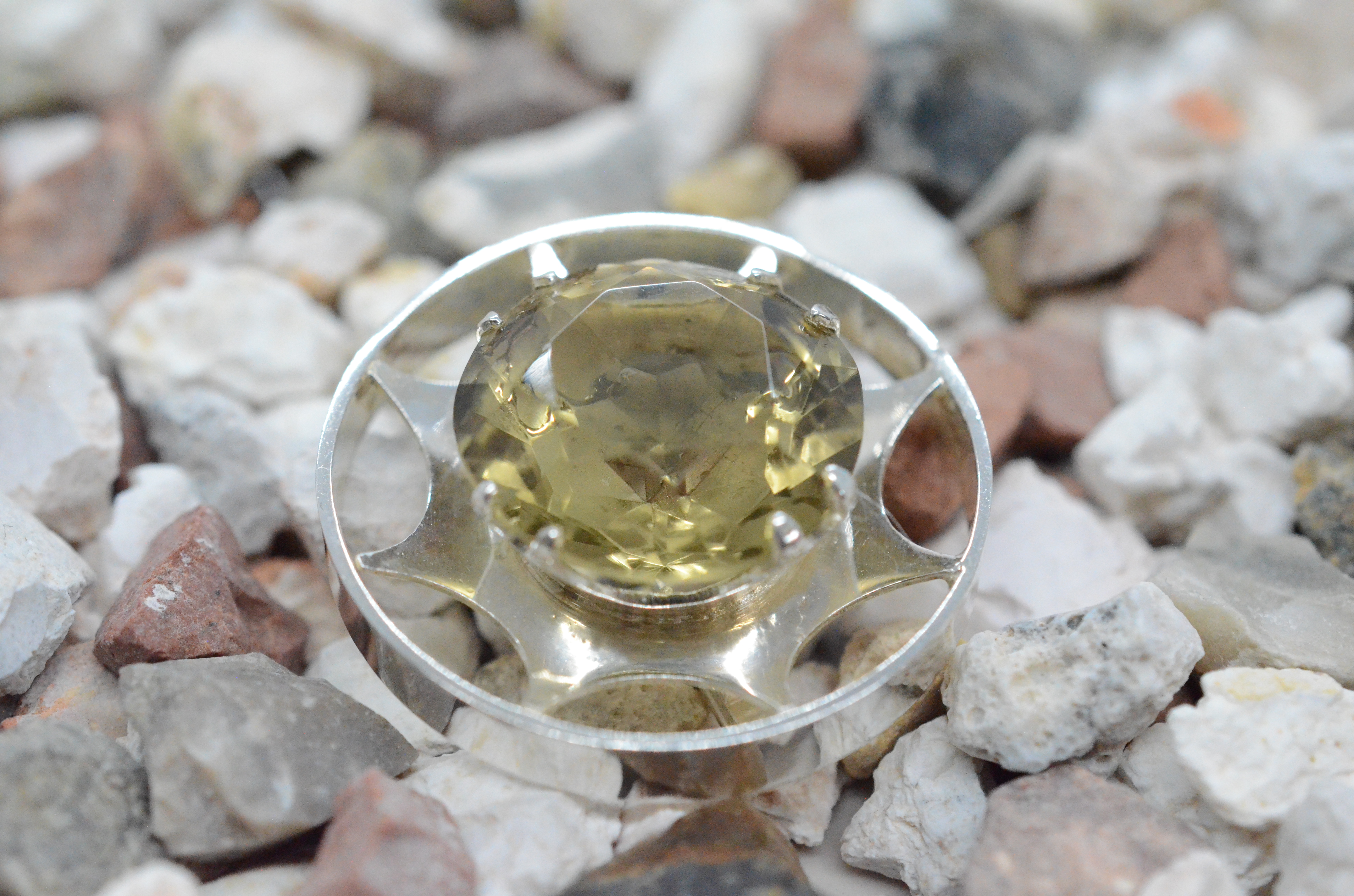 Vintage Salovaara silver brooch with smoky quartz - 3