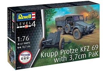 Modellset: Krupp Protze KFZ 69 m. 3.7cm pak 1/76