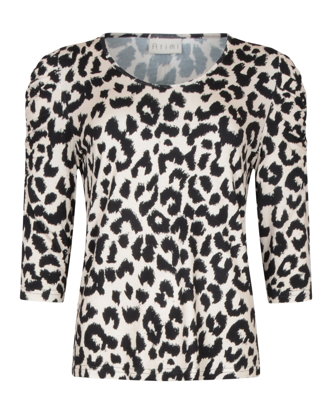 Topp Denize puffärm leo beige/svart - 2