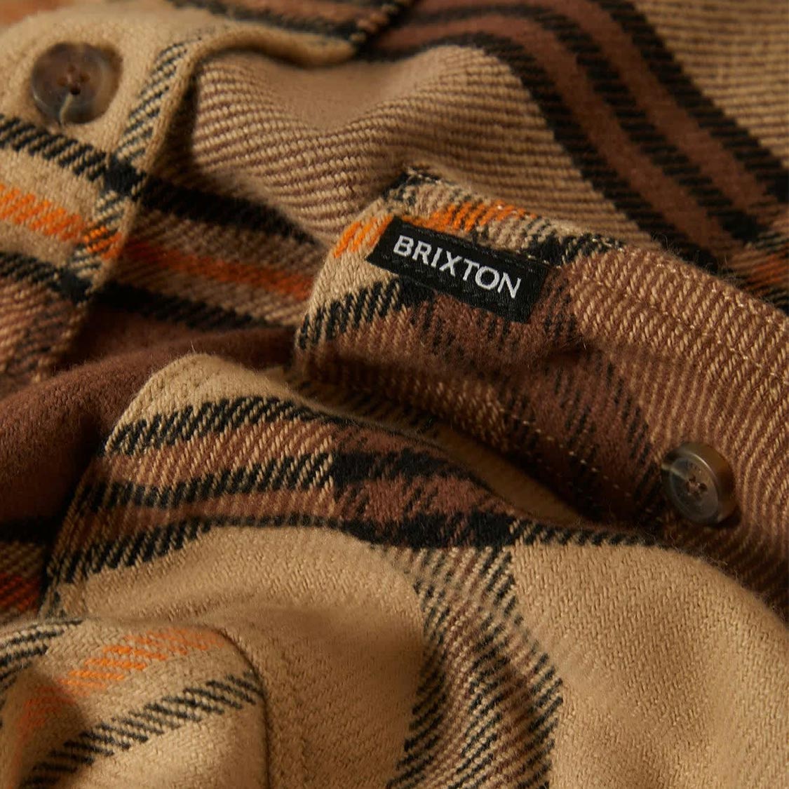 Brixton - Bowery Flannel Sand/Pinecone/Solar Orange - 4