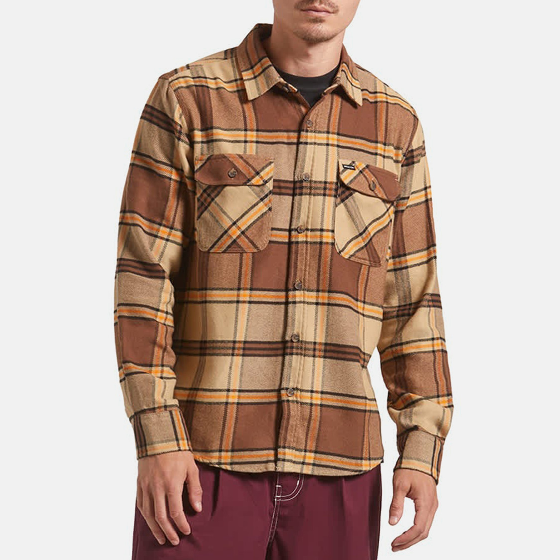 Brixton - Bowery Flannel Sand/Pinecone/Solar Orange