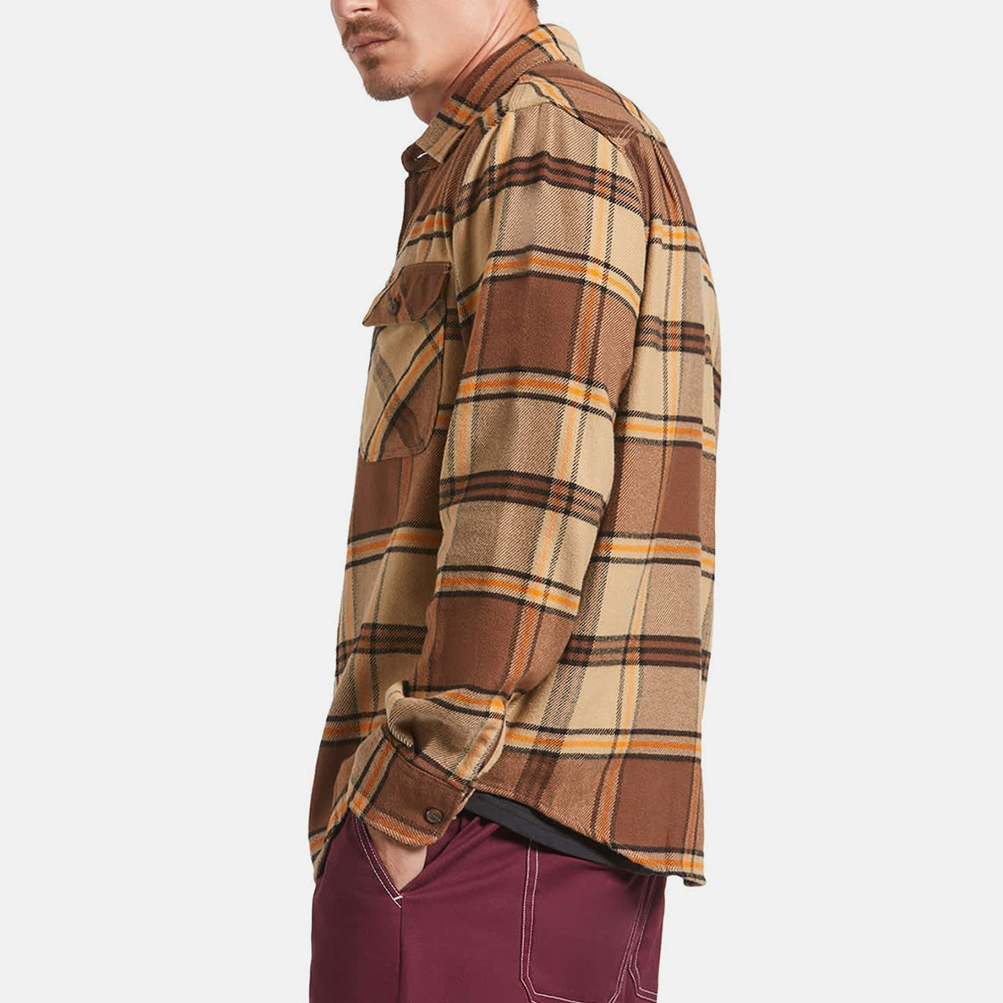 Brixton - Bowery Flannel Sand/Pinecone/Solar Orange - 3