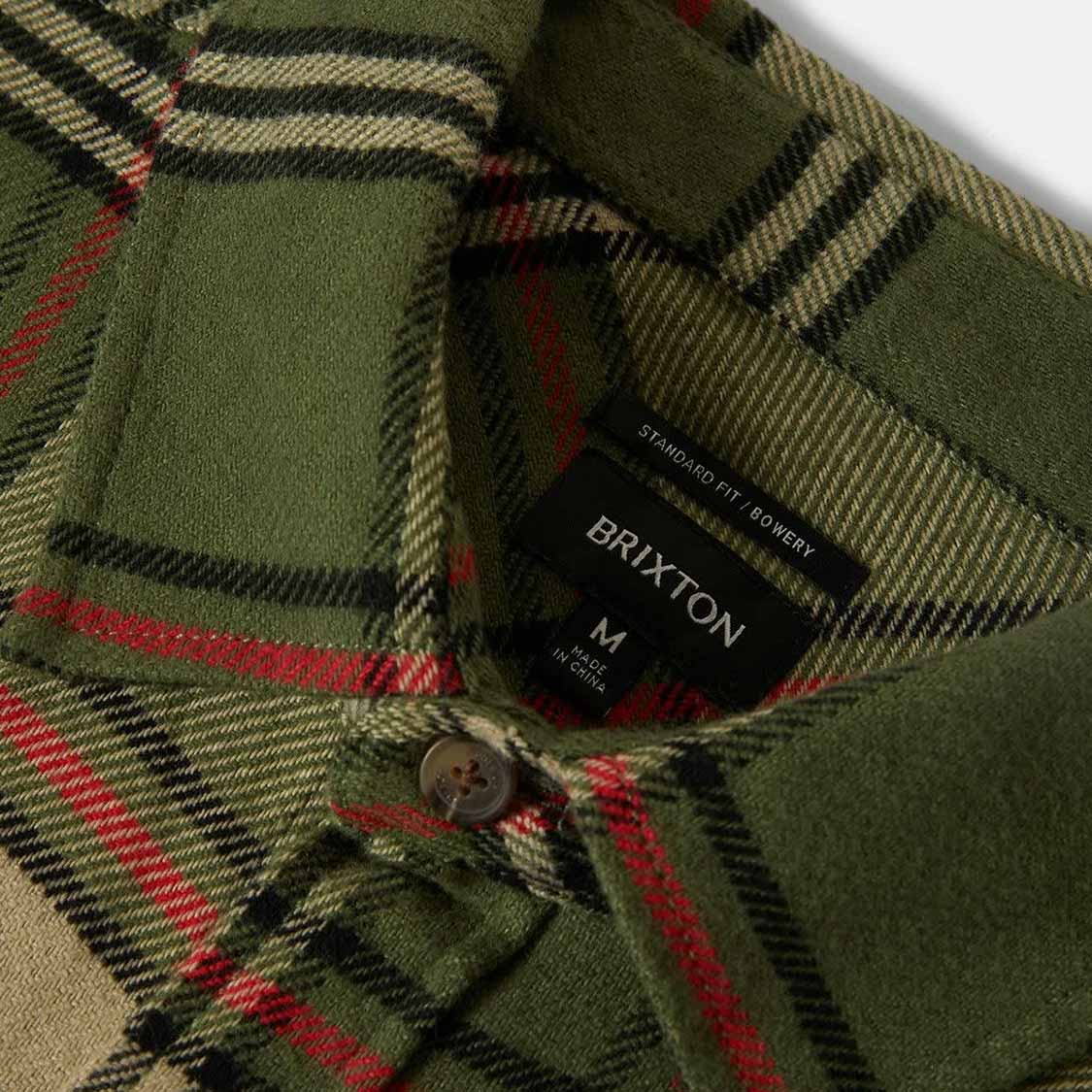 Brixton - Bowery Flannel Wild Green/Elm/Adrenaline Rush - 6
