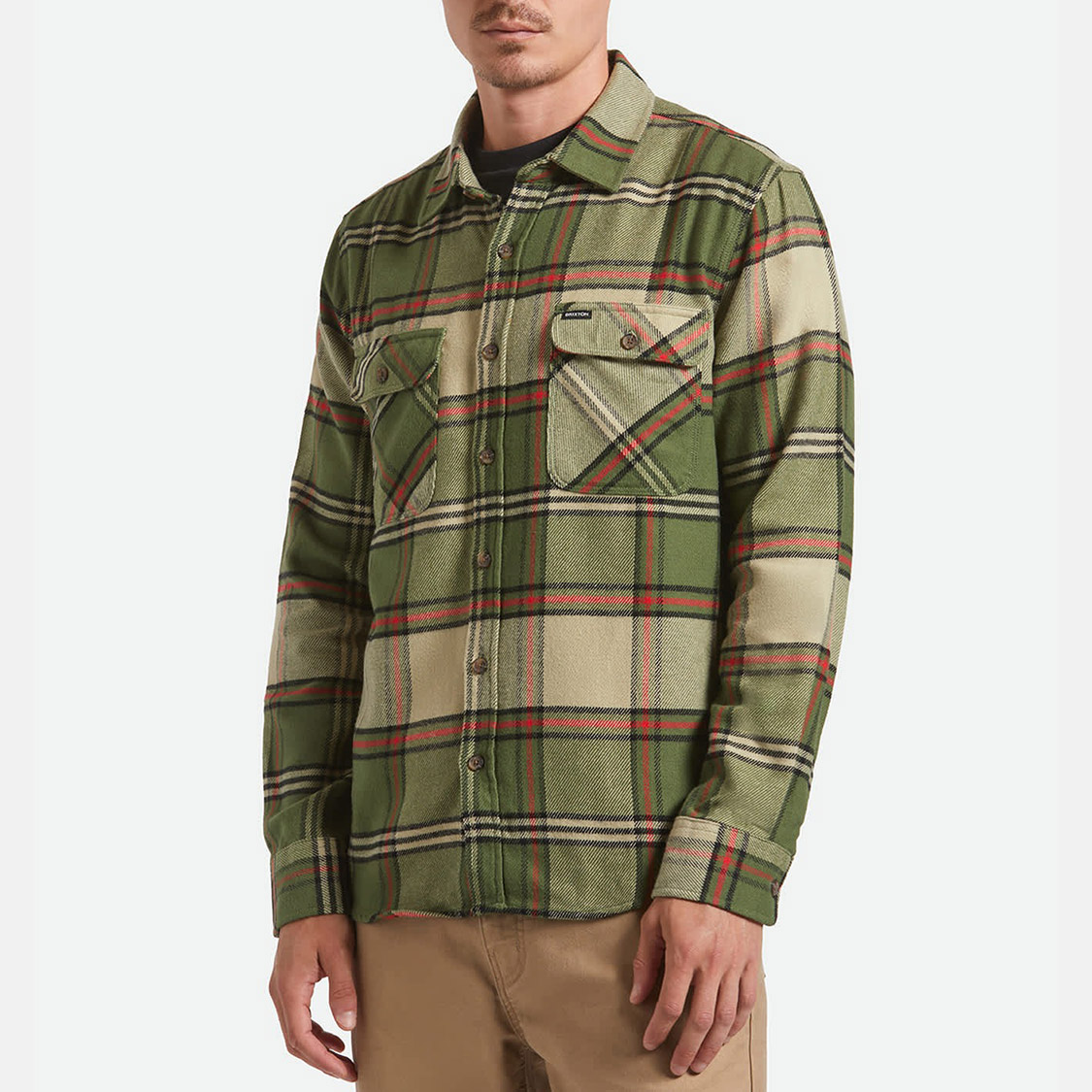 Brixton - Bowery Flannel Wild Green/Elm/Adrenaline Rush