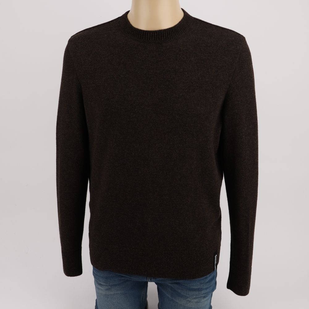 Brown lambswool sweater men