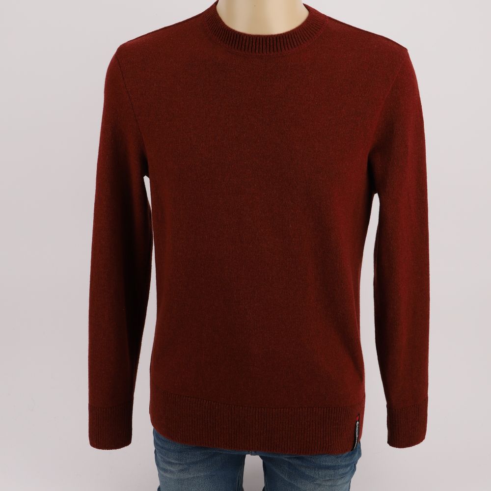 Rust colored lambswool sweater men