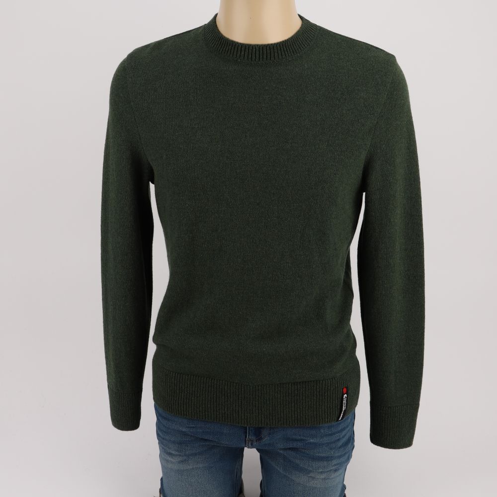 Green lambswool sweater men