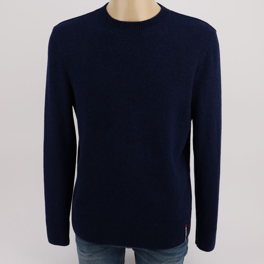 Blue lambswool sweater men